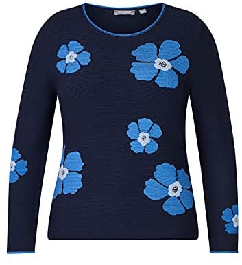 Rabe Damen Pullover mit geblümtem Allover-Muster und Langen Ärmeln