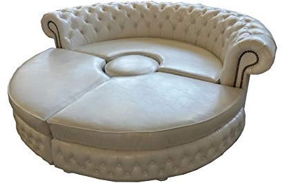 jvmoebel Chesterfield RUNDSOFA Ecksofa Royal Halbrund Designer Sofa Couch Ledersofa SL 6