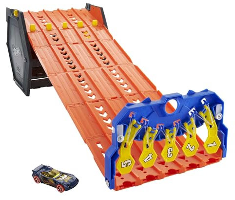 Hot Wheels Action Pista para coches de juguete portátil, incluye 1 vehículo (Mattel HGK41)