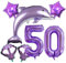 DIWULI Delfin Ballon Set 50 Jahre Lila Meer Motto-Party Deko