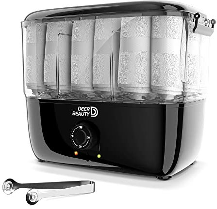 DEER BEAUTY Towel Steamer-Hot Towel Warmer 600 W Tabletop Moist Towel Heater, Holds up to 18 Towels,30 Minute Auto Shut Timer,Professional Salon Equipment Towel Warmer for Facials,Spa,Barbers,Massage.
