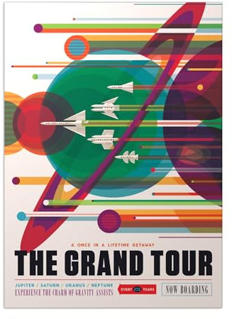 Displate Offiziell NASA MetallPoster Magnetische Befestigung Inklusive Lizenziert Bilder Hochwertiges Poster - Jpl Space Travel Posters - The Grand Tour Poster 45 cm x 32 cm