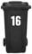 Pack of 4 White Wheelie Bin 16 Sticker (17 cm) Waterproof Bin Number Stickers Packwith® #PBN10-16