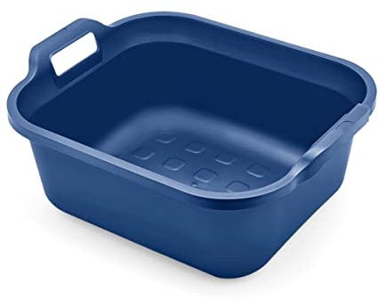 Addis Eco Made from 100 Percent Recycled Plastic Washing up Bowl with Twin Handle, Blue, 10 Litre