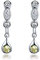 Skcess Ohrringe Grün, Anhänger-Ohrringe Silber Ohrringe Silber 925 Blatt Grün Runden Natürlicher Peridot Brautschmuck
