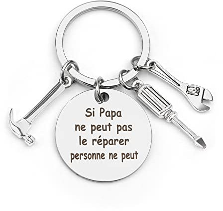 Porte Clef Idee Original Utile Cadeau Personnalisé pour Anniversaire, Noel, Fete des Peres, pour Futur ou Jeune Papa, Homme 40-50 ans