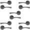 Infinity Decor Pack of 5 Twisted Lever Latch Door Handles on Round Rose Set Gun Metal Grey Passage Pull Handles – for Interior & Exterior Use