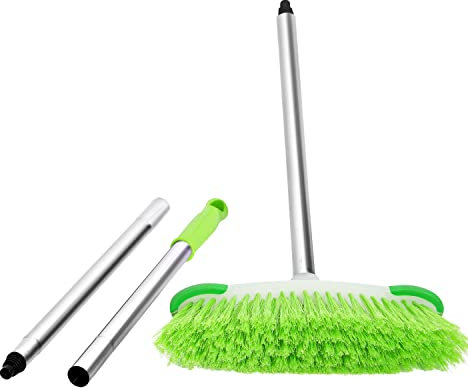 K-ONE Soft Floor Sweeping Brush Broom Cleaning 120cm Long Stainless-Steel Handle Brush Ideal for Home Office and Kitchen Floors