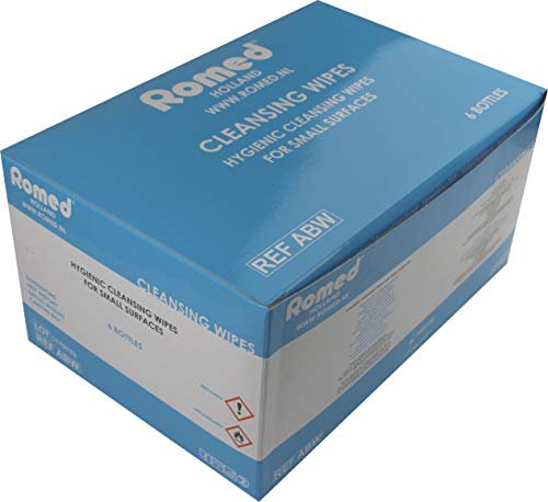Romed hygienische Reinigungstücher Größe 20 x 11 cm in Spenderdose 110 Stück (6 x Dose = 660 Tücher)