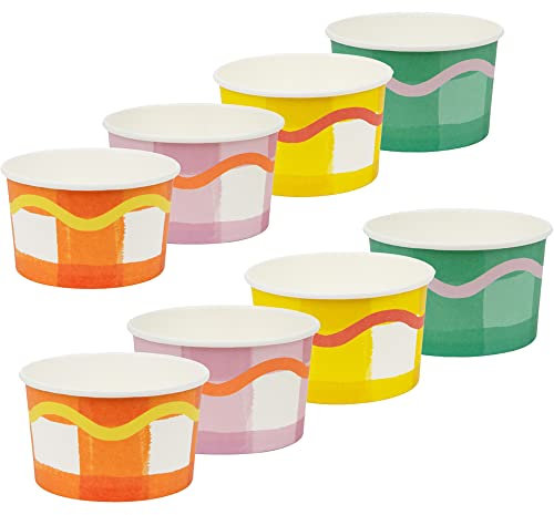 Talking Tables Lot de 8 gobelets coloré – Vaisselle en papier vichy recyclable pour anniversaires, fêtes prénatales, Couleur mélangée