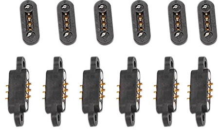 Wresetly 6 Paar Federbelasteter Magnetischer Pogo-Pin-Anschluss 3 Positionen Abstand 2,3 Mm DurchgangslöCher MäNnlich-Weibliche Sonde