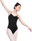 AKBANT Damen-Ballett-Trikot Schwarz/Rot/Blau, ärmelloses Tanz-Trikot mit verstellbaren Trägern, Mädchen-Gymnastik-Trikots,Rückenfreier Turnanzug Tanz-Body Stretch-Tanzkostüme,Black-M
