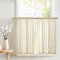 TOPICK Sheer Scheibengardinen Beige H 60 x B 90 (cm) 2er Set mit Tunnelzug Transparent Bistrogadine Landhaus Streifen Voile Küchenvorhang Gestreift Küchengardinen Paarig für Badezimmer Klein Fenster