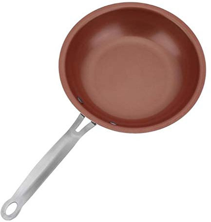 OQHAIR Sartén Antiadherente de 24cm, sartén de Cobre con Revestimiento de cerámica, Horno de Cacerola, sartén de Titanio Wok de inducción Adecuada
