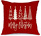 RABUSOFA Weihnachtsbaum-Kissenbezüge, 40,6 x 40,6 cm, rote Weihnachtskissen, dekorative Wurfkissen, Dekoration für Weihnachten, Urlaub, Couch, Sofa, Outdoor (6) (Baum (40,6 x 40,6 cm)
