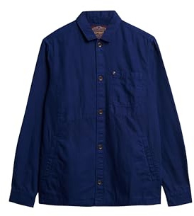 Superdry Herren The Merchant Store – Hemdjacke aus Leinenmischgewebe Supermarineblau XL