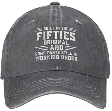 Built in Fifties Original und unrestaurierte einige Teile Mütze Herren Baseballmützen lustige Mützen, dunkelgrau (Deep Heather), Einheitsgr��e