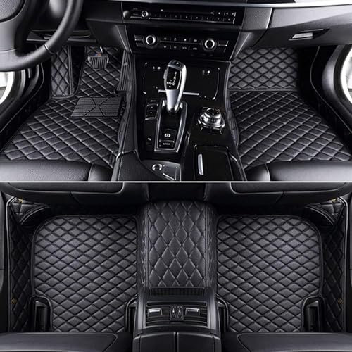 Anpassen Auto Leder Fussmatten Set für Benz E Class W213 200 300 350 400 350e 250 2016 2017, Allwetter Wasserdicht Anti Rutsch Bodenmatten, Full Coverage Schutz Fussmatten,A/All Black