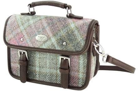 Glen Appin Harris Tweed Bervie Mini-Umhängetasche mit verstellbarem und abnehmbarem Schultergurt, Col 134 Soft Pink, s
