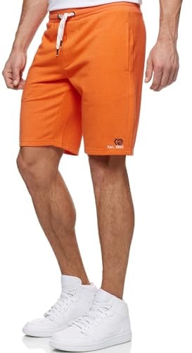 Indicode Herren INRobbie mit Kordelzug | Herrenshorts Sportshorts für Männer Orangeade, S