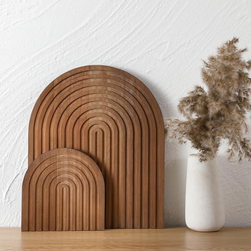 Chunful Rainbow-Shaped Wood Cutting Board & Trays (Brown, Pine)