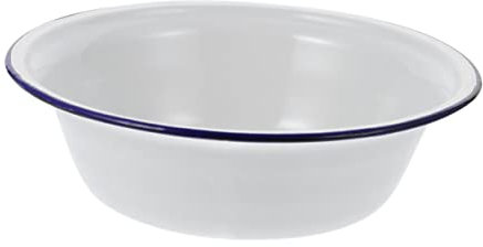 Alipis Retro Emaillierte Waschschüssel Aus Dickem Stoßfestem Emaille Für Küche Tiefe Haushalts-schüssel Mit Breiter Kante Vielseitig Als Suppen Gemüsebassins Robust Und Pflegeleicht