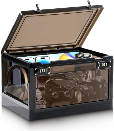 Large Lockable Storage Box, Lockable Medicine Storage Box, Safety Lock Box with Code for Personal Items/Office Locker/School/Medicine/Snacks/Phone Jail/Electronic