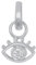 Amor Charm 925 Sterling Silber Damen Charms, mit Zirkonia synth., 1,6 cm, Weiß, Auge, Kommt in Schmuck Geschenk Box, 2038471
