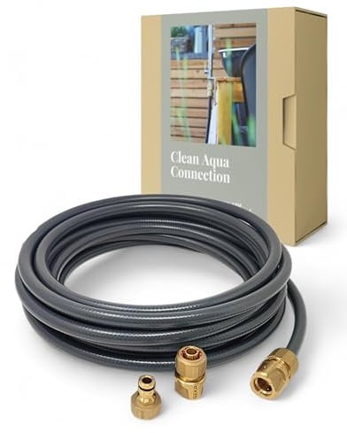 LIVLIG Wasserschlauch Wohnmobil 10 m 1/2 Zoll mit Trinkwasser Kupplungen, Frischwasserschlauch Set für Camping, Outdoorküche, Trinkwasserschlauch, Anthrazit