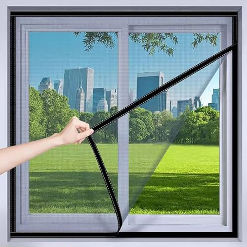 120x160cm Mosquitera Ventana, Mosquitera para Ventanas Adhesiva, Ajustable Tamaño, Lavable, Sin Taladros para Protección Ventanas contra Insectos Moscas Mosquitos