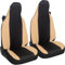 Susy Shop Autositzbezüge, kompatibel mit Smart fortwo, 450 451 und 453, Set mit 2 Vordersitzbezügen aus Polycotton (Schwarz/Beige)