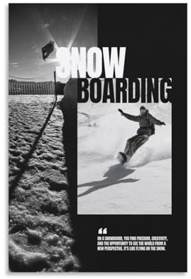 DRDPLXGU Hochwertiges Snowboard-Poster – inspirierendes Zitat auf Leinwand, Poster, Schlafzimmer, Dekoration, Landschaft, Büro, Raumdekoration, Geschenk, 30 x 45 cm