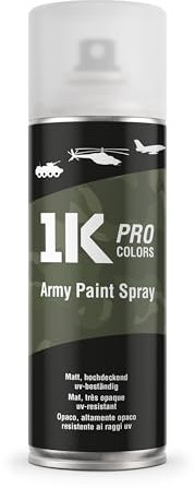 Militär-Farbspray Army 1K PRO – 400ml Spraydose matt, Militärfarbe, UV und wetterfest, schnelltrocknend, DIY Projekt - Klarlack matt