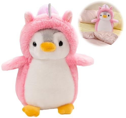 Chingcoo Pinguin Kuscheltier, Pinguin Plüschtier Stofftier Schmusetier zum Kuscheln & Spielen Stofftier Pinguin Geschenk für Jungen Mädchen Rosa