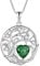 FJ Tree of Life Necklaces for Women 925 Sterling Silver Family Tree Pendant Emerald Necklace May Birthstone Jewellery Birthday Gifts for Her