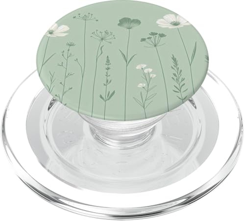 Blumen Mint Grün PopSockets PopGrip für MagSafe