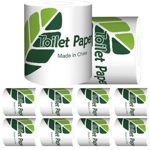 Papel higiénico para baño, 10 rollos de papel higiénico para baño, papel higiénico fuerte, respetuoso con el medio ambiente, servilletas de comedor, toallas de papel de cocina para baños