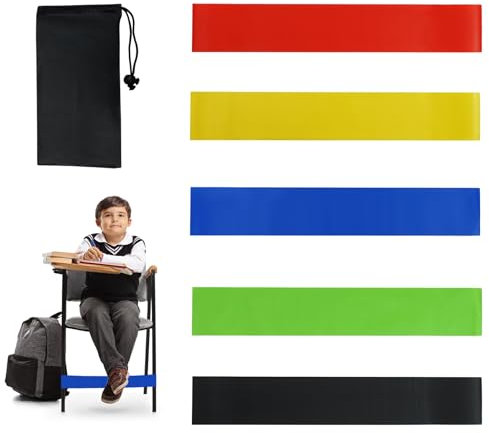 5 Bandas Elásticas para Silla de Niños con TDAH y Autismo, Correas Elásticas para el Control del Estrés y la Concentración en 5 Colores