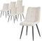 ML-Design Esszimmerstühle 6er Set Beige, Wohnzimmerstühle mit Stoffbezug und schwarzen Metallbeinen, Küchenstühle mit Rückenlehne, Polsterstühle für Esszimmer Wohnzimmer Küche Büro, Gepolsterte Sessel