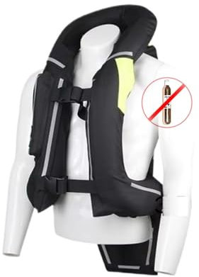 Mit Hals Airbag Motorrad Airbagweste Motocross -Schutzjacke Wird for Motorräder, Reitabführungen Verwendet(Black,M)