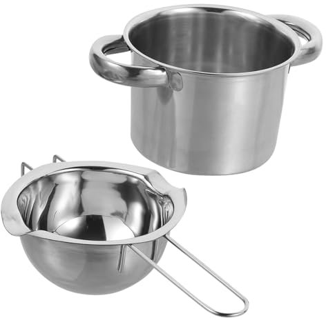 WEKADRIN Double Boiler Pot Set 14cm 400ml 304 Stainless Steel Chocolate Melting Pot for Candy Melting and Cooking