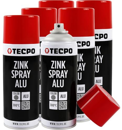 TECPO Zinkspray Metall Alu Hell, 400ml (6x 400 ml)
