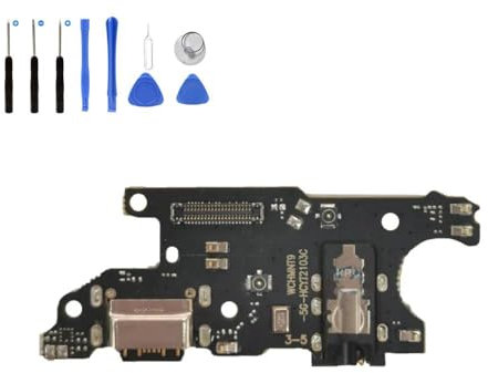 Eutoping Puerto de carga USB para Xiaomi Redmi Note 9T Redmi Note 9 5G, conector de base de carga, placa de carga, cable flexible, repuesto con herramienta