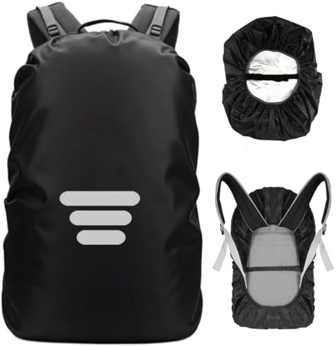 SHOCHX Regenschutz für Rucksäcke mit Reflexstreifen (8-70L) wasserdichte Regenhülle Schulranzen Reflektor Rucksack Cover Reflektierender Rucksacküberzug