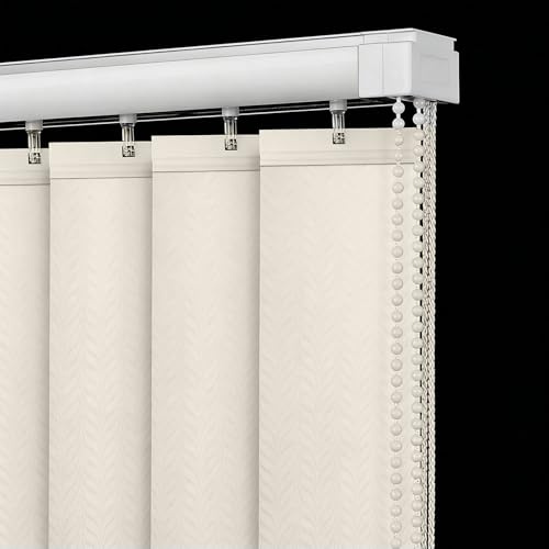 Genérico Cortina de Láminas Verticales Beige, Persianas Venecianas Verticales Opacas, Estores Verticales de Filtrado, Cortina de Protección Solar Y Privacidad para Puertas Y Ventanas(W150x200cm)
