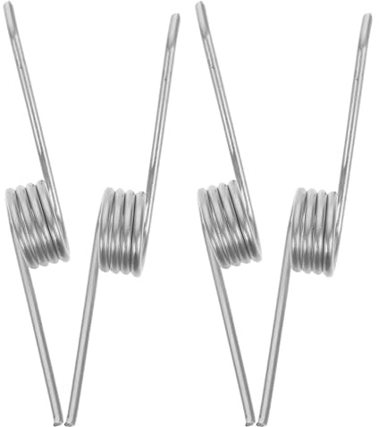 Stainless Steel Torsional Springs 4 Pcs for Trash Can Lid Replacement | Footpedal and Handpress Bins, Reusable Silver Repair Parts, Lightweight Fit for Rubbish Container Covers