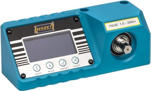 HAZET Drehmoment-Prüfgerät 7903E für 1-25 Nm, mit einer Genauigkeit von 1%, dreifaches Messverfahren und Signalisierung, zur schnellen und einfachen Überprüfung von Drehmomentschlüsseln