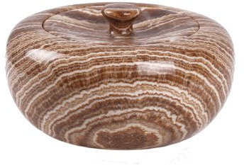 Yuchengstone Dose Bonboniere Schmuckdose aus massiv ONYX Naturstein zur Aufbewahrung, 22 x 22 x 12 cm ; 4 Kg