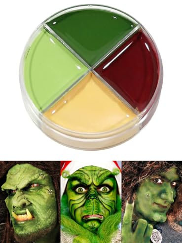 Professionelle Theater-Schminke für Monster - Horror Make-Up Set Creme Schminkdose 4 Farben - Halloween Karneval Motto-Party