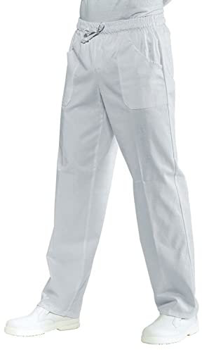 Isacco - Pantalones de trabajo unisex Robinson, color blanco Blanco L